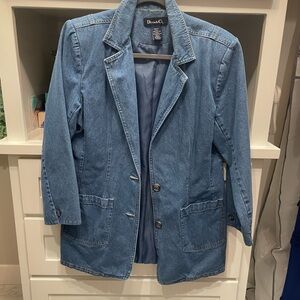 Vintage (90’s era) Denim Blazer Jacket oversized small